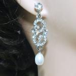 Art Deco Bridesmaids Crystal Earring Set Of 4 Pair..