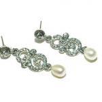 Art Deco Bridesmaids Crystal Earring Set Of 4 Pair..