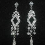 Bridal Rhinestone Earrings Art Deco Style -..