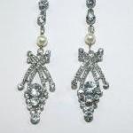 Wedding Bridal Art Deco Crystal Earrings - Bridal..