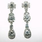 Crystal Dangle Bridal Earrings - Rhinestone..