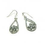 Rhinestone Teardrop Earrings - Bridesmaids Crystal..