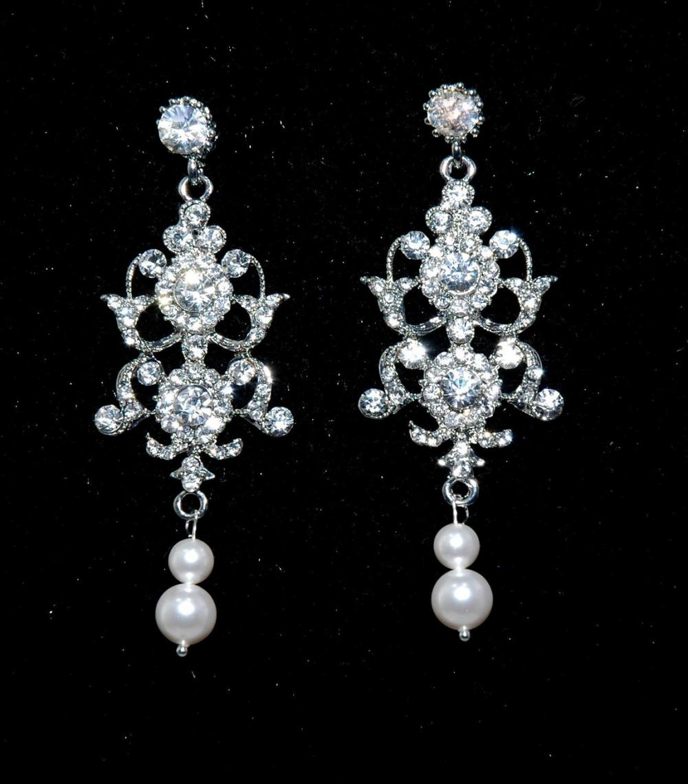 Bridal Necklace And Earrings Set - Fashion Jewelry - Wedding Rhinestone ...