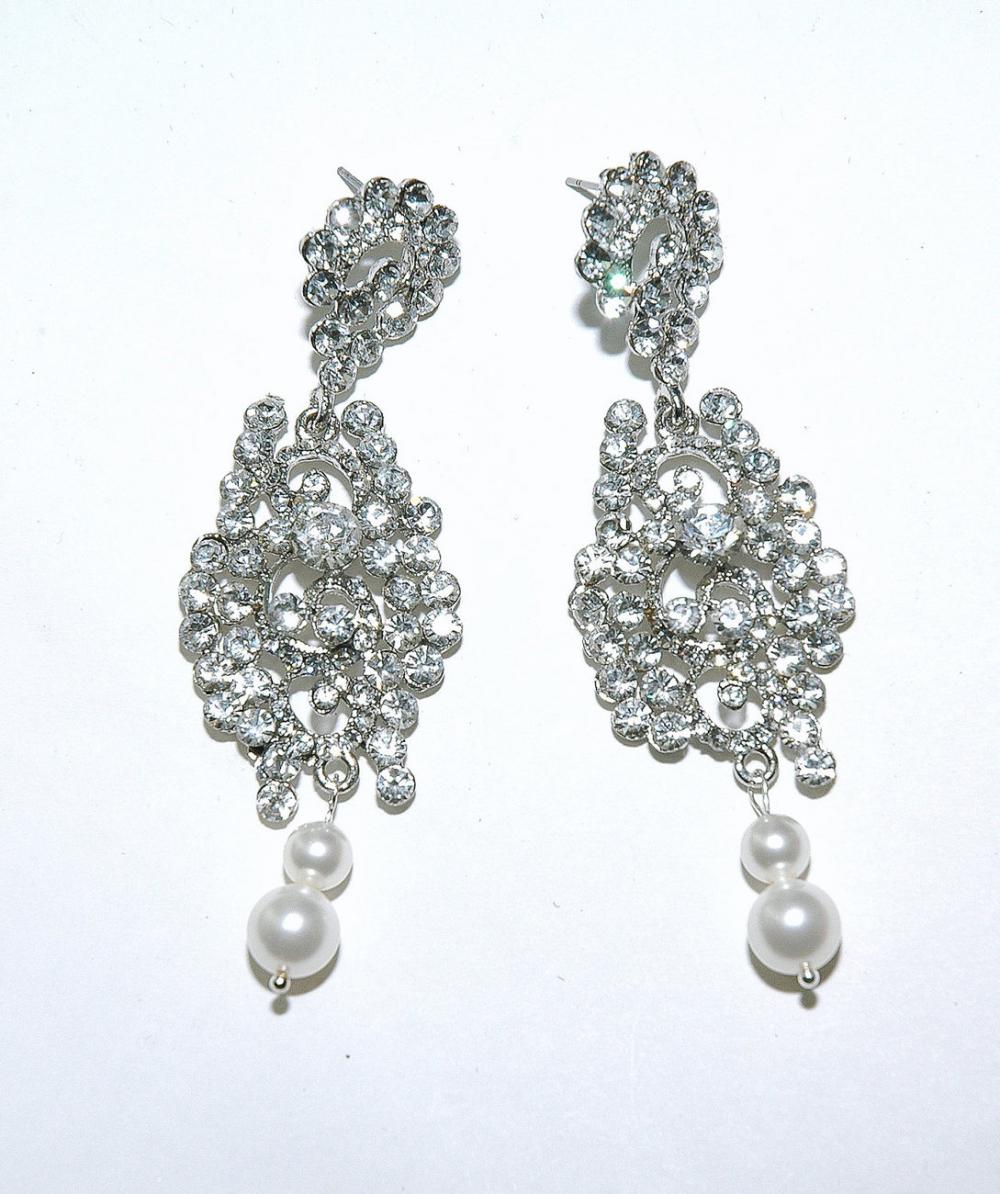 Bridal Wedding Earrings - Vintage Style Rhinestone Earrigs - Wedding ...