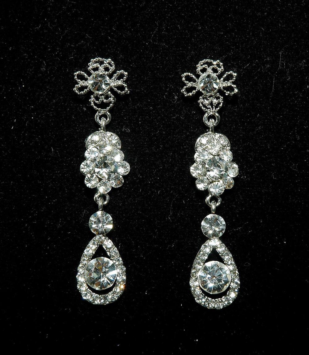 Crystal Dangle Bridal Earrings - Rhinestone Earrings - Wedding Jewellery - Weddi