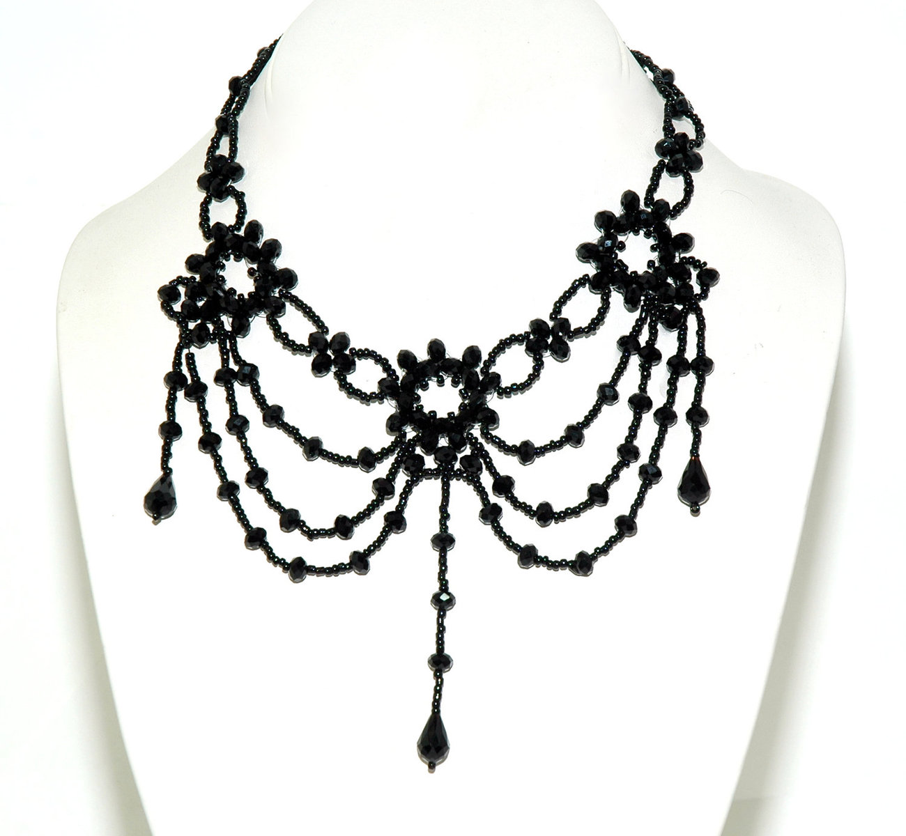 Crystal Beaded Gothic Chandelier Necklace Crystal Forehead Band